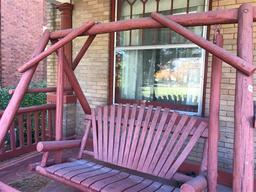 Large Antique Primitive Wooden Porch Swing