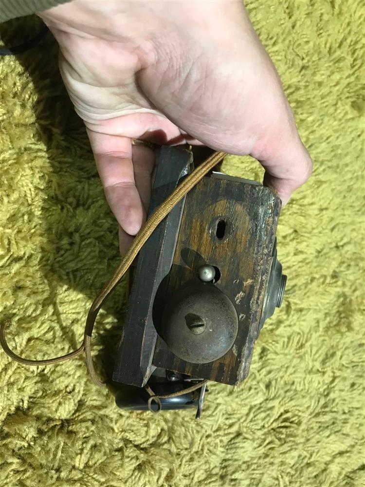 Antique Duplex Wall Mounted Telephone - Rare wood