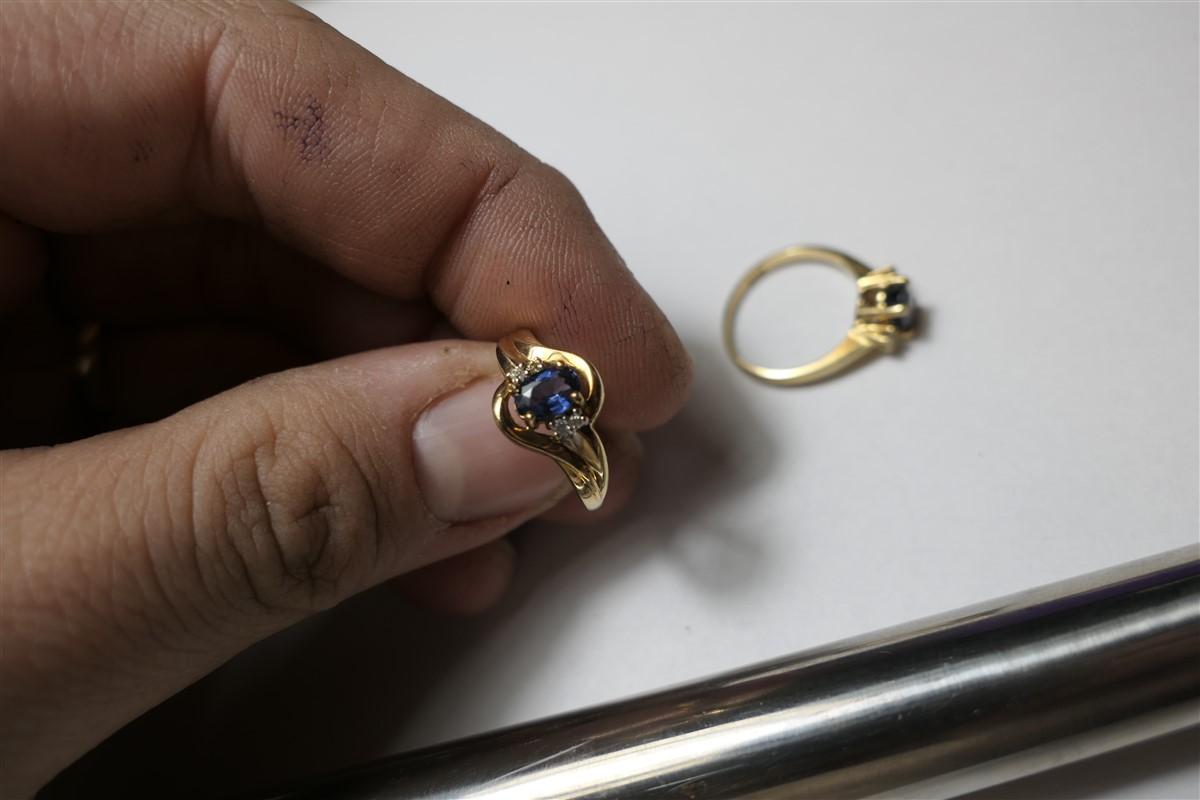 2 Gold Rings set with Sapphires