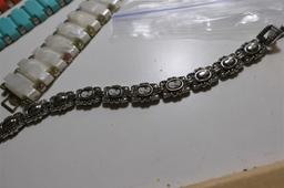 Lot of vintage costume jewelry, bracelets and more