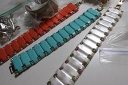 Lot of vintage costume jewelry, bracelets and more