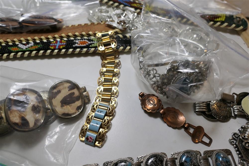 Huge lot vintage costume jewelry, native american etc