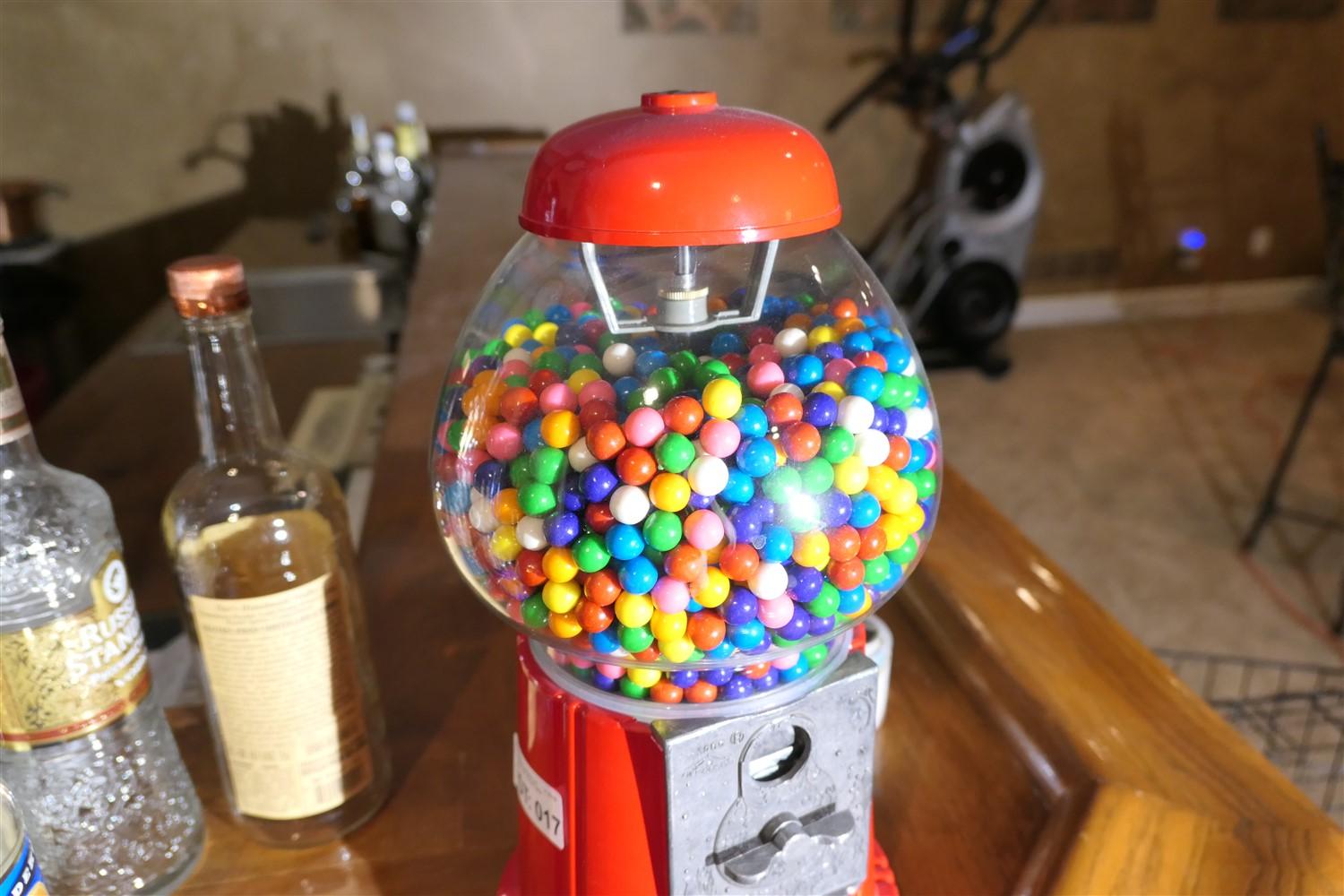 Metal and glass vintage style gumball machine