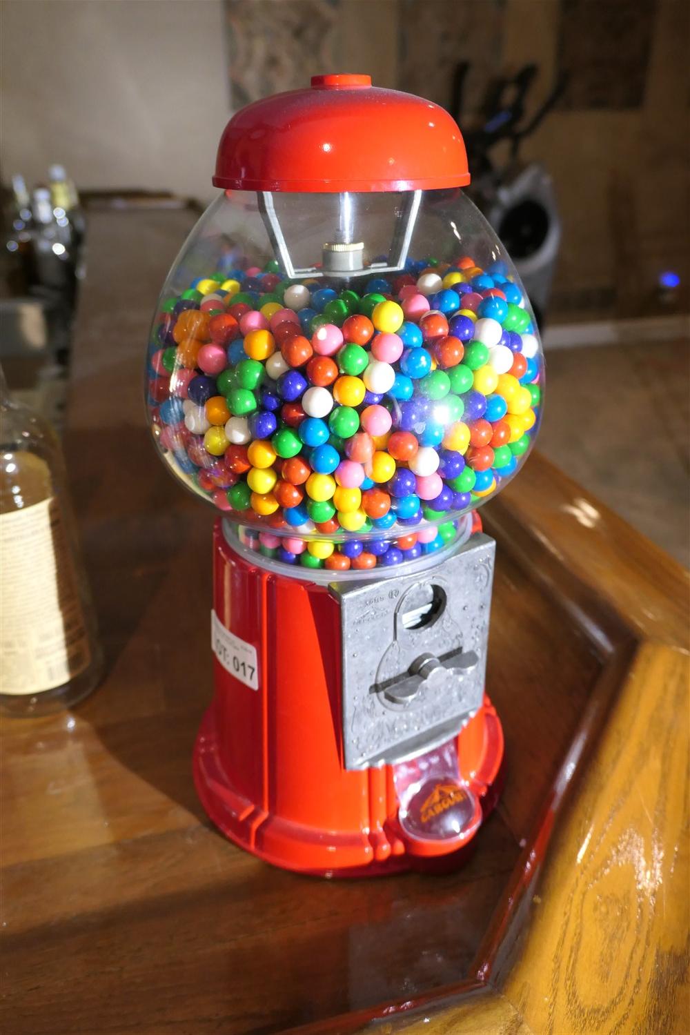 Metal and glass vintage style gumball machine