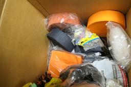 Box of assorted Halloween decorations