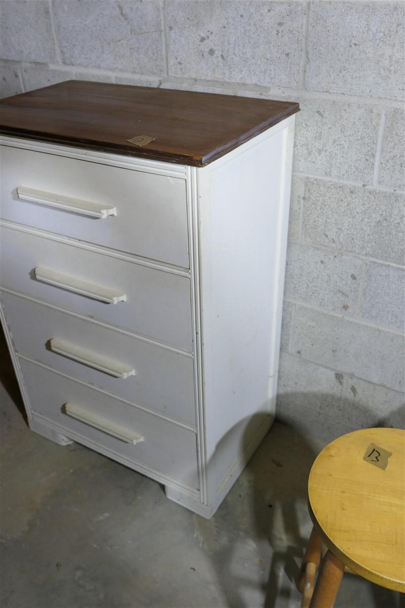 Vintage wooden dresser painted white