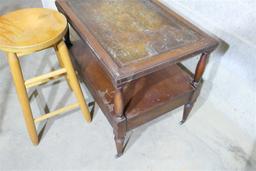 Wooden stool and end table