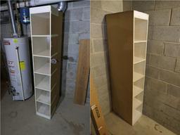 2 tall wooden storage cabinets