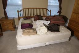 King Sized Bed, frame and bedding