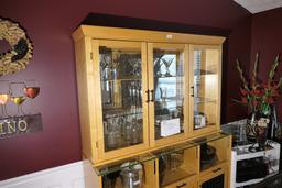 Vintage Modern Style Maple China Cabinet