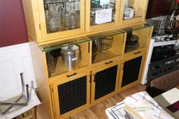 Vintage Modern Style Maple China Cabinet