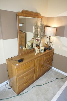 Vintage Oak Dresser with Mirror