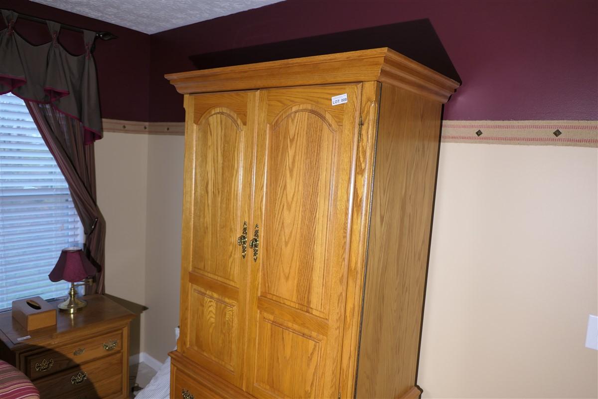 Cayton furniture oak armoire w/drawers