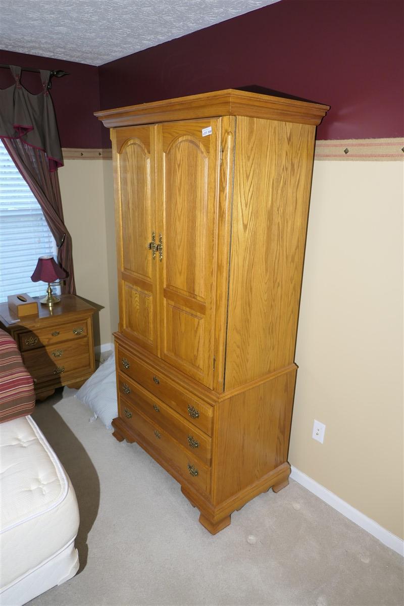 Cayton furniture oak armoire w/drawers