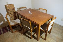 Oak table and 5 chairs