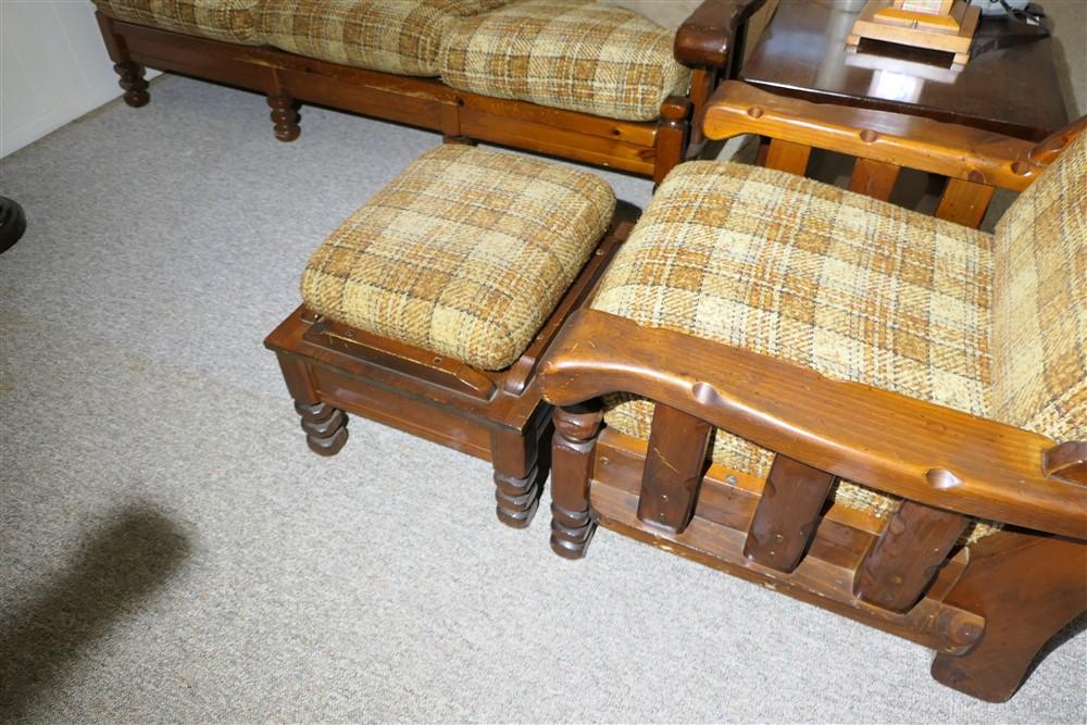 Vintage Chunky Furniture Chair and Footstool