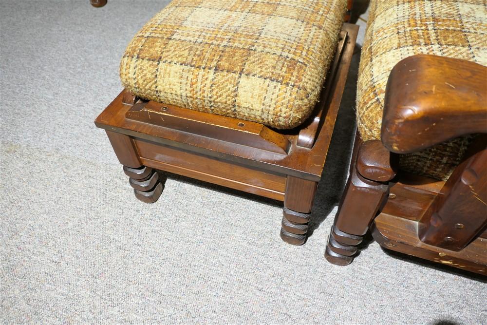 Vintage Chunky Furniture Chair and Footstool