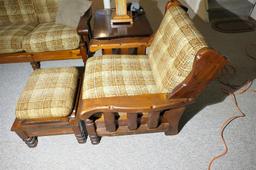 Vintage Chunky Furniture Chair and Footstool