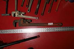 Group Lot nicer Vintage Ridgid Pipe Wrenches etc