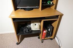 Smaller sized computer desk on wheels