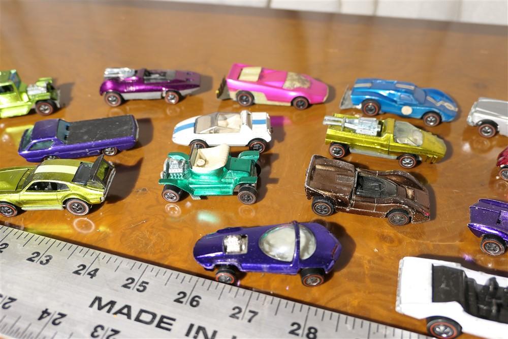 Large Qty of Red Line Hot Wheels Cars in Case + More