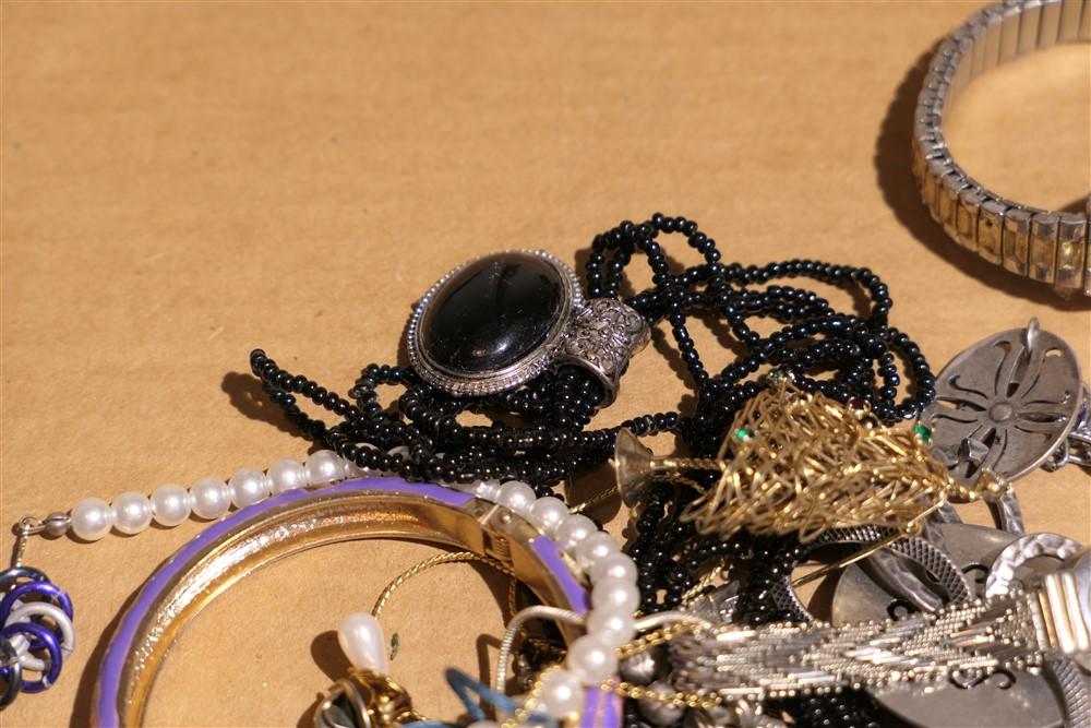 Group Lot Misc. Costume Jewelry, watches