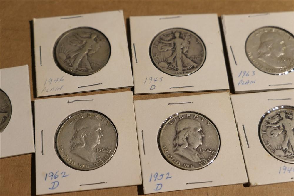 Group of 7 Silver Half Dollar US Coins