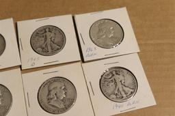 Group of 7 Silver Half Dollar US Coins