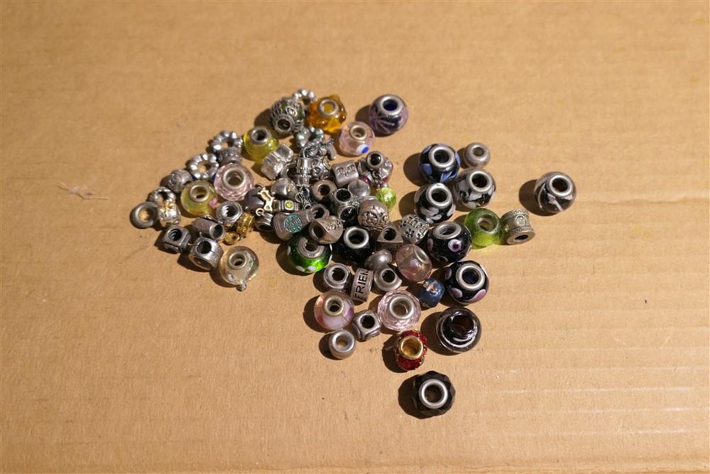 Group Lot of Assorted Pandora Style Beads