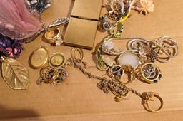 Group Lot assorted costume jewelry, rings etc