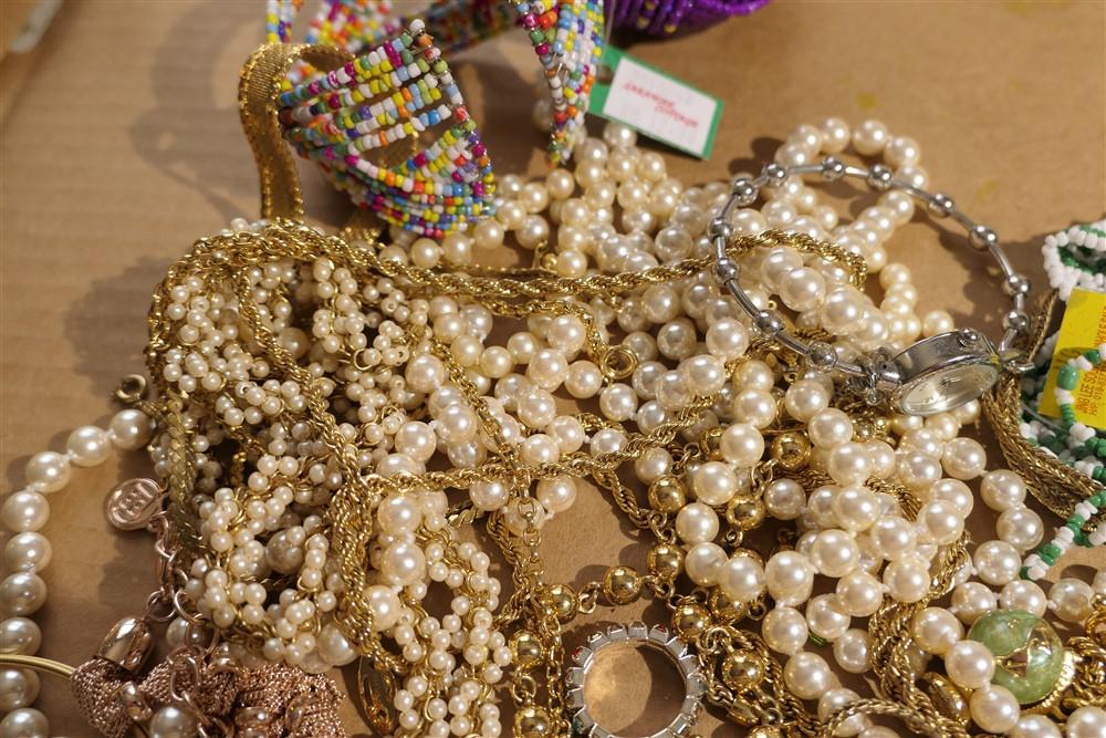 Large Lot assorted costume jewelry, beads etc