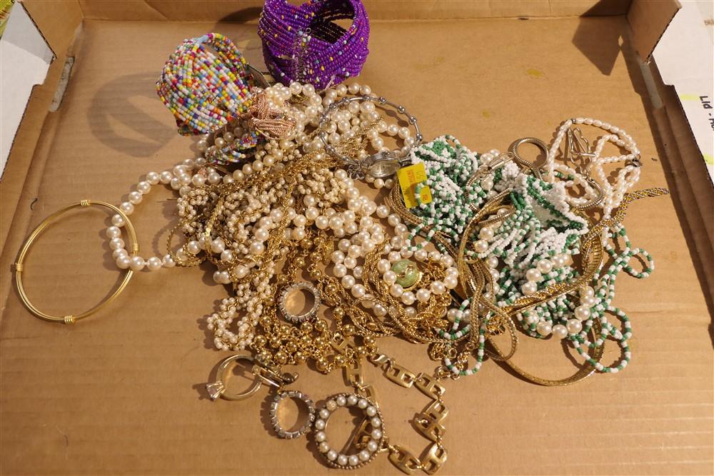 Large Lot assorted costume jewelry, beads etc