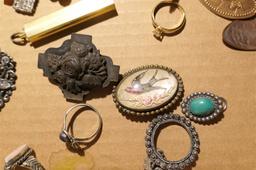 Lot of nicer, unusual antique jewelry etc