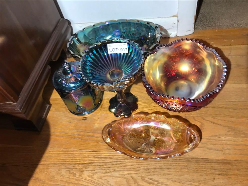 Large grouping of vintage Carnival glass