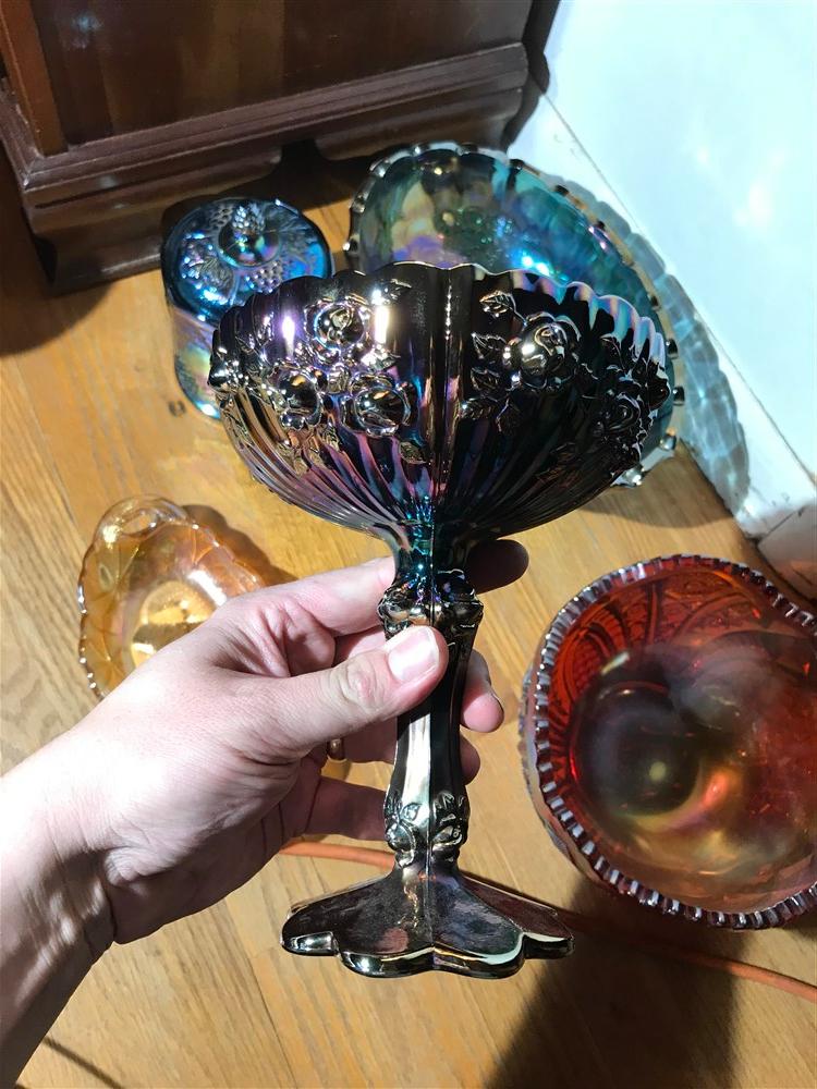 Large grouping of vintage Carnival glass