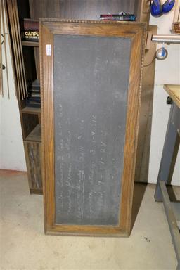 Fantastic antique slate chalkboard w/old lesson