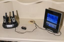 Pair of walkie talkies + weather station