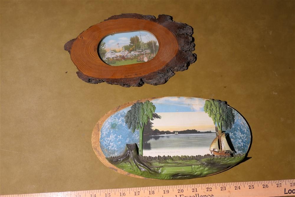 2 Buckeye Lake Souvenir picture or postcard holders