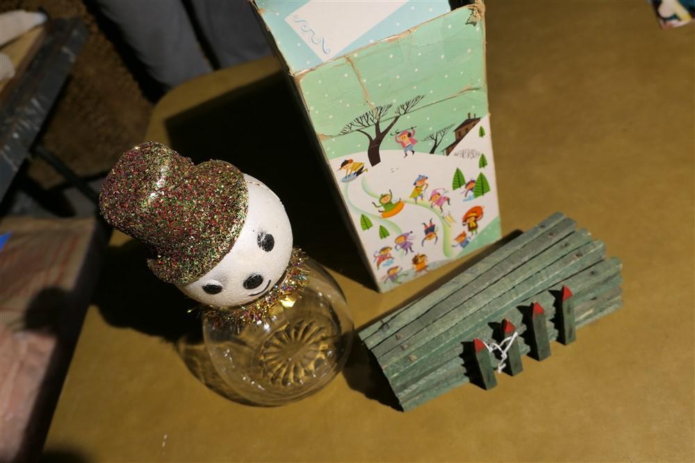 Vintage Snowman Candy Container in Box
