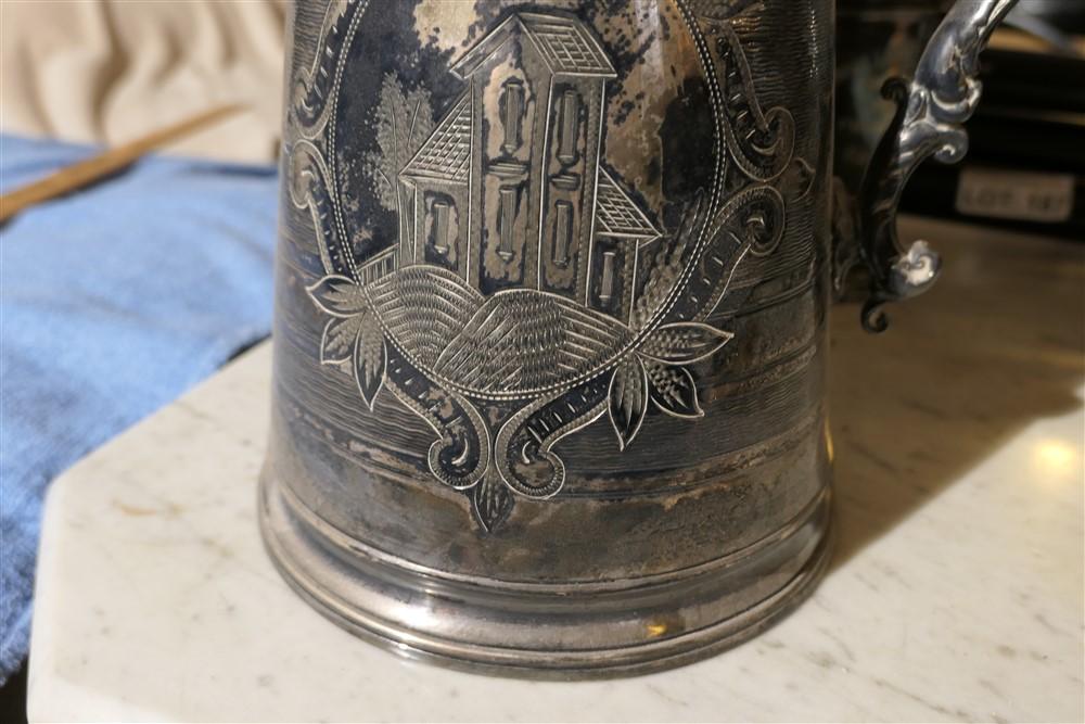 3 Steins + silver plate Tankard lot