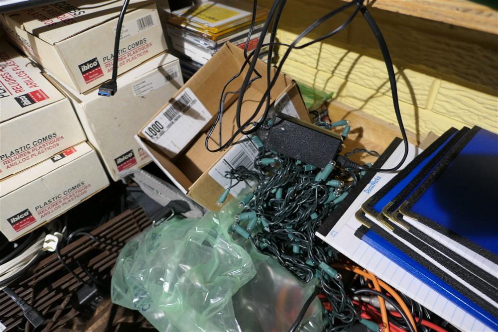 Large corner lot electronics, parts, cords etc