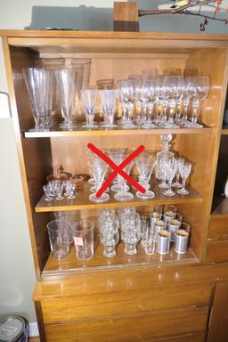 Large lot of better crystal, mid century glasses
