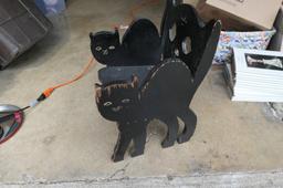 c. 1920 Folk Art Handmade Halloween Black Cat Chair