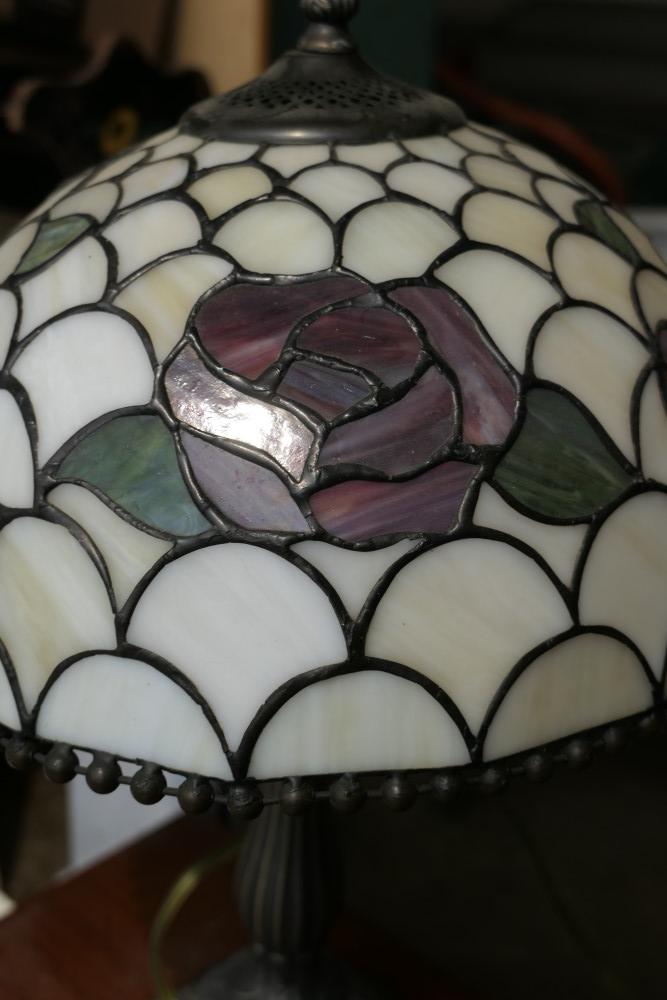 Vintage leaded glass style lamp