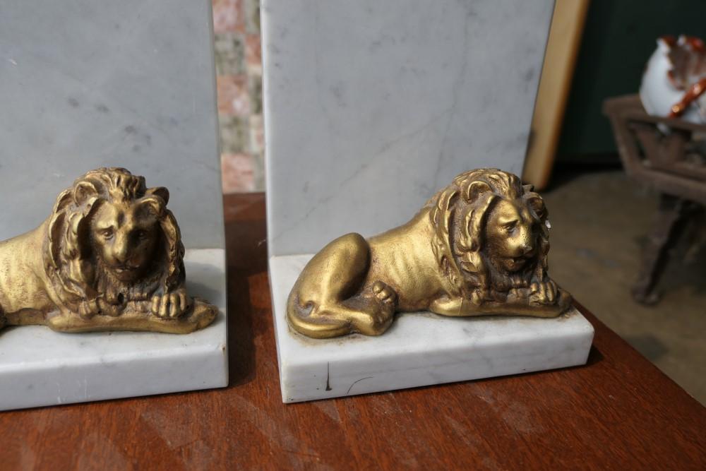 Pair of nicer antique lion bookends