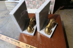 Pair of nicer antique lion bookends