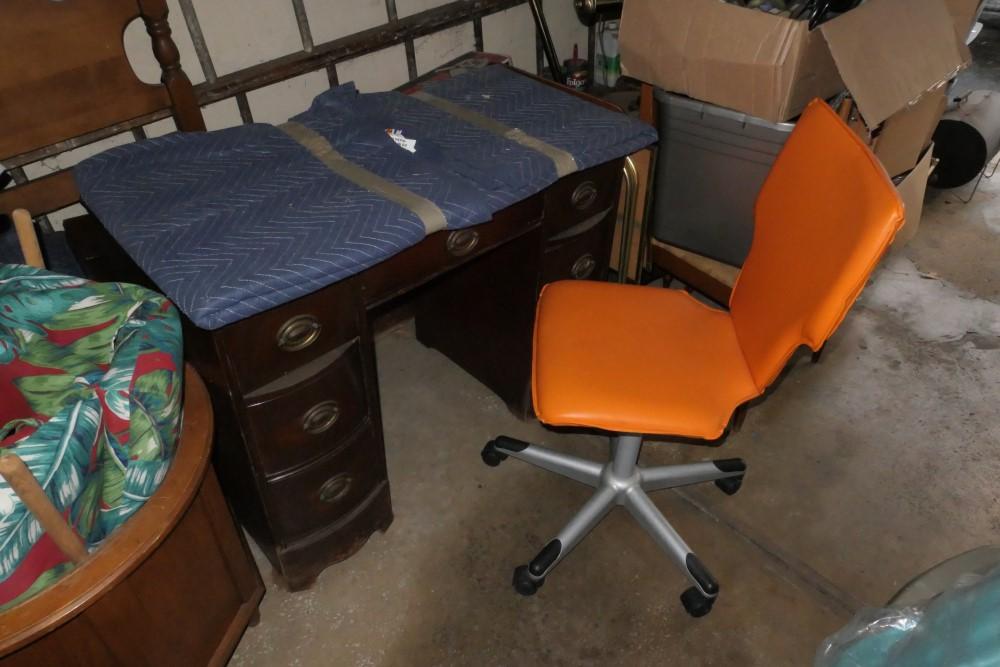 Antique desk and vintage style chair