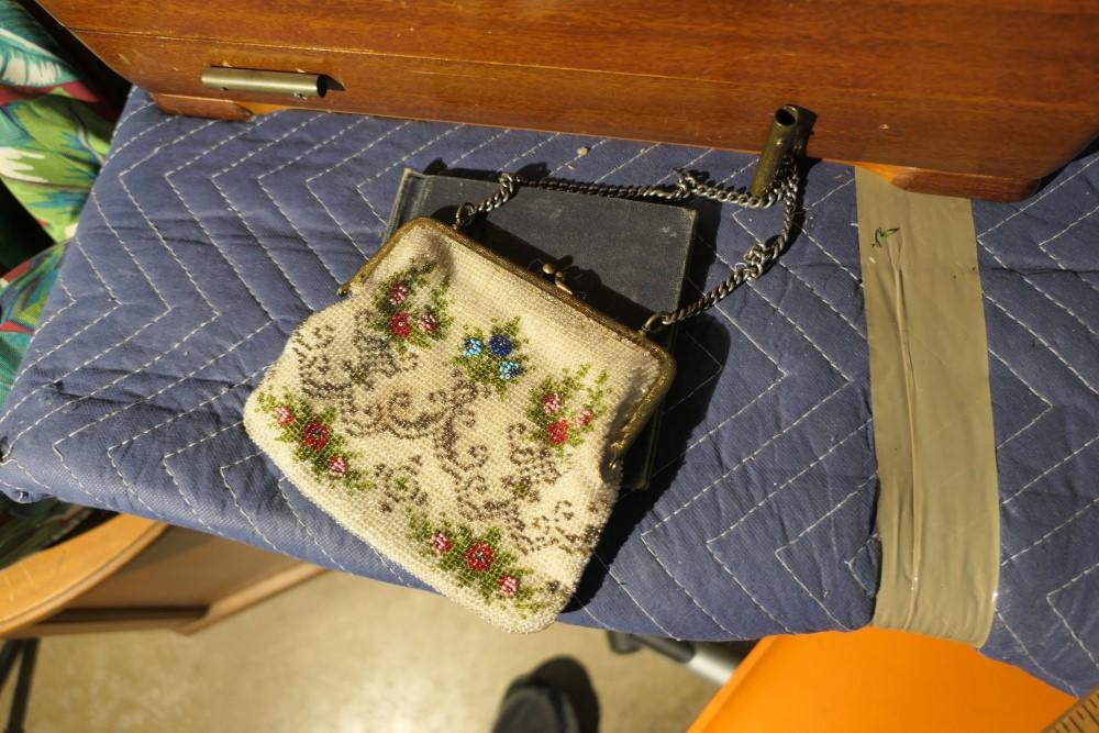 Antique children's book plus beaded purse