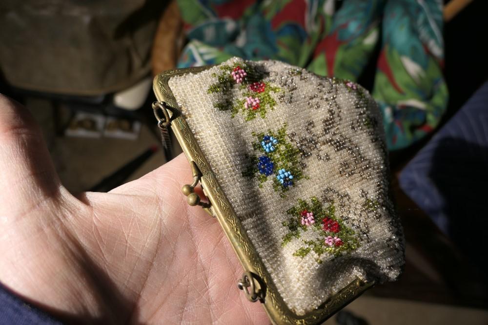 Antique children's book plus beaded purse