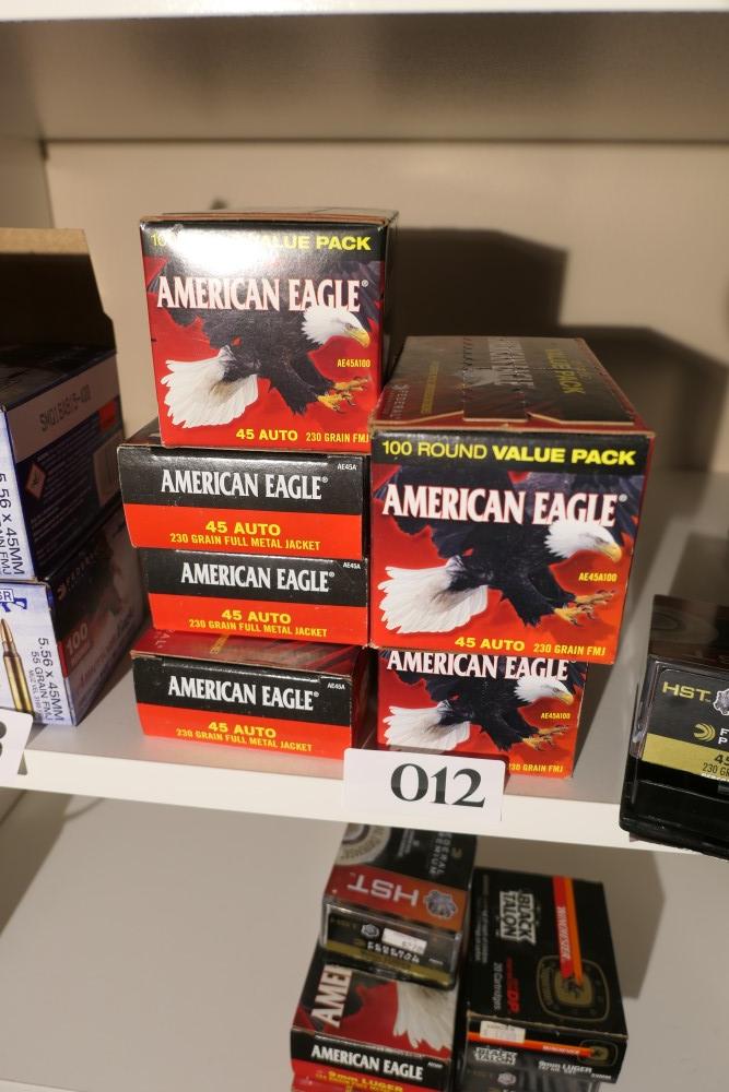 6 Boxes of American Eagle 45 Auto Ammo +